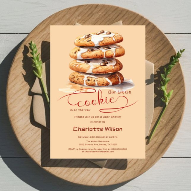 Invitación Our Little Cookie Is On The Way Cute Baby Shower (Subido por el creador)