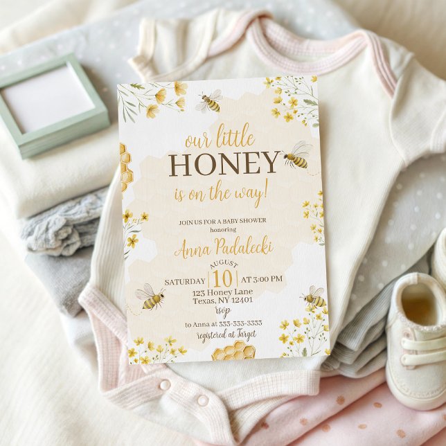 Invitación Our Little Honey Baby Shower Invitation (Subido por el creador)