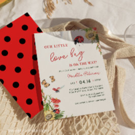 Invitación Our Little Love Bug Ladybug Girl Baby Shower