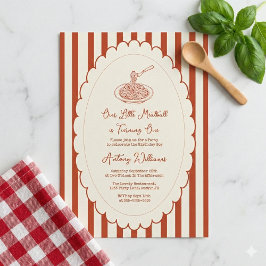 Invitación Our little meatball is turning one 1st Birthday