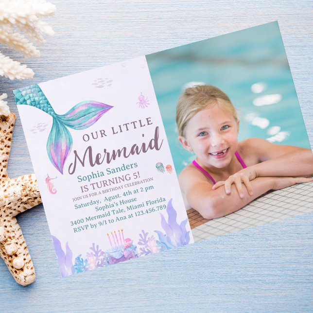 Invitación Our Little Mermaid Fun Birthday Party Pink (Subido por el creador)