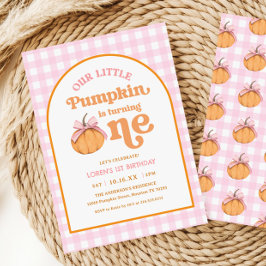 Invitación Our Little Pumpkin Girl 1st Birthday Party