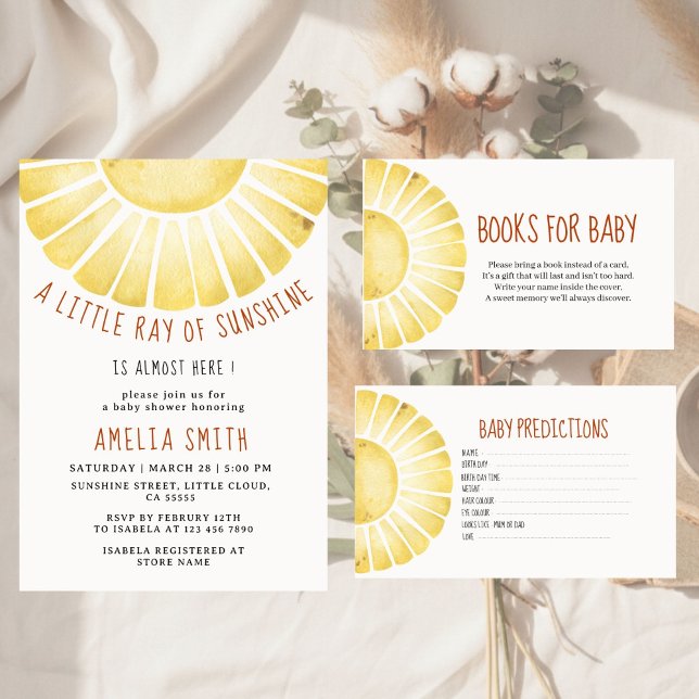 Invitación Our Little Ray of Sunshine Baby Shower Invitation (Subido por el creador)