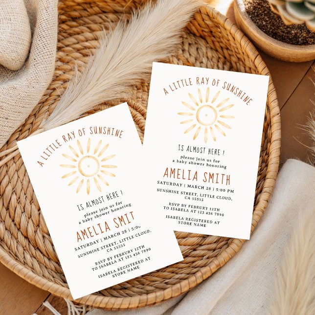 Invitación Our Little Ray of Sunshine Baby Shower Invitation (Subido por el creador)
