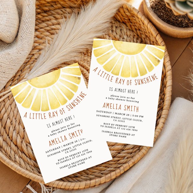 Invitación Our Little Ray of Sunshine Baby Shower Invitation (Subido por el creador)