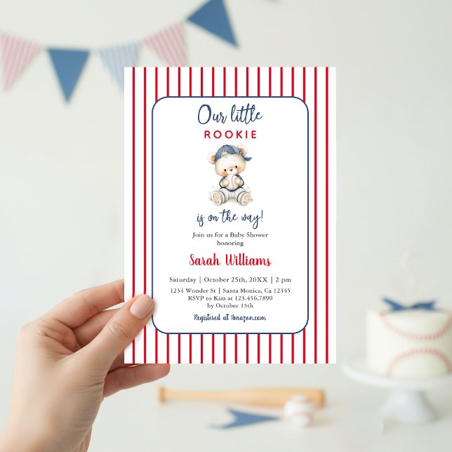 Invitación Our Little Rookie Baby Shower Boy Invitation (Subido por el creador)