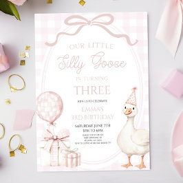 Invitación Our Little Silly Goose Pink Birthday Party