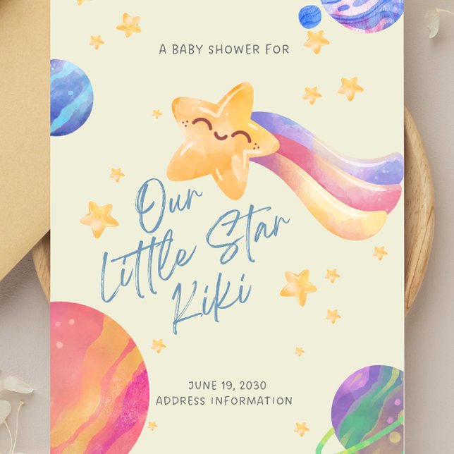 Invitación “Our Little Star” Baby Shower Invitation (Subido por el creador)