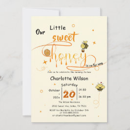 Invitación Our Little Sweet Honey Is On The Way Baby Shower