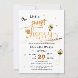 Invitación Our Little Sweet Honey Is On The Way Baby Shower