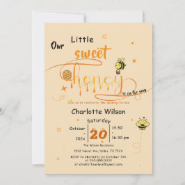 Invitación Our Little Sweet Honey Is On The Way Baby Shower
