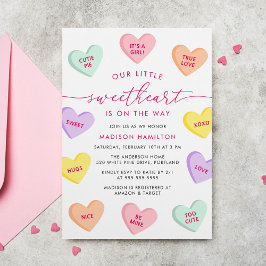 Invitación Our Little Sweetheart Candy Hearts Baby Shower