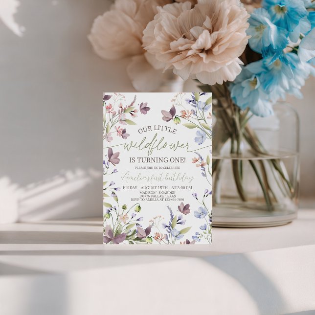 Invitación Our Little Wildflower 1st Birthday Invite (Subido por el creador)