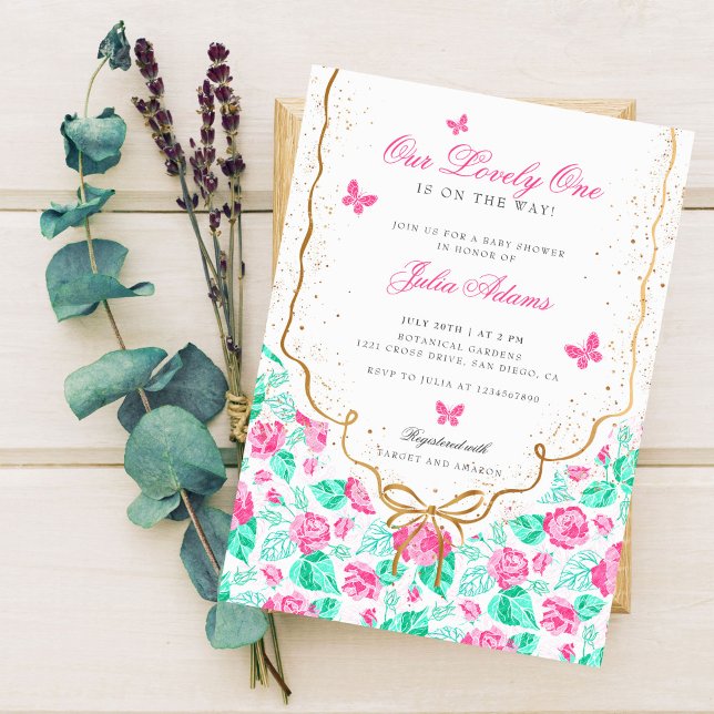 Invitación Our Lovely One Baby Shower (Subido por el creador)