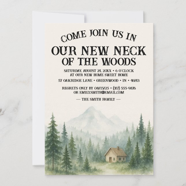 Invitación Our New Neck Of The Woods | Housewarming Party (Anverso)