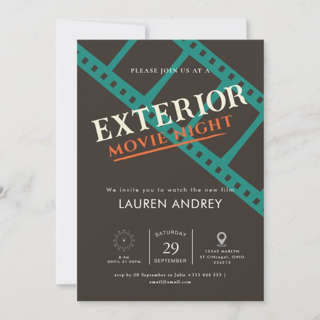 Invitación Outdoor Movie Night Invitation (Anverso)