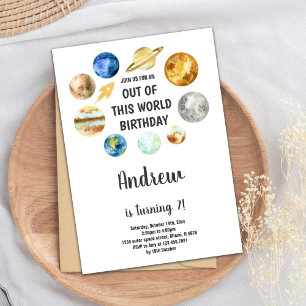 Invitación Outer Space Birthday Invitations