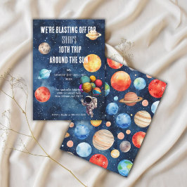 Invitación Outer Space Boy 10th Trip Around the Sun Birthday 