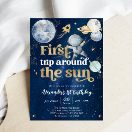 Invitación Outer Space First Trip Around the Sun 1st Birthday