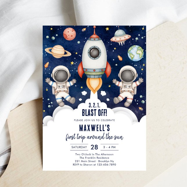 Invitación Outer Space Planets Astronaut Boy Birthday (Subido por el creador)