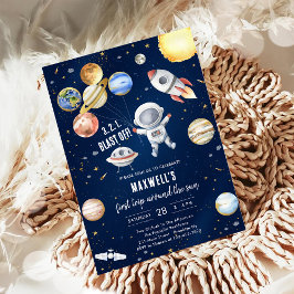 Invitación Outer Space Planets Astronaut Boy Birthday