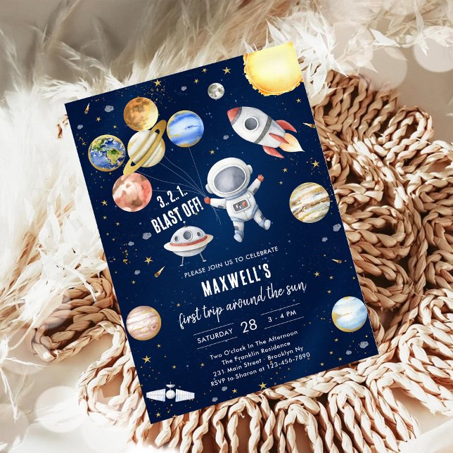 Invitación Outer Space Planets Astronaut Boy Birthday (Subido por el creador)