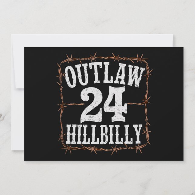 Invitación Outlaw Hillbilly 2024 Western Trump Vance 2024 (Anverso)