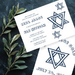 Invitación OUTLINE LETTERS STAR OF DAVID Custom BAR Mitzvah<br><div class="desc">Perfect card to announce a bar or bat mitzvah! Hand made art for you with star of david on the front and back side! FULLY CUSTOMIZABLE! Click on “Personalize” above to edit the text. Click "edit using design tool" to adjust the fonts, colors and placements and to delete the back...</div>