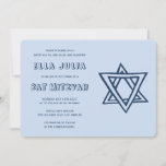 Invitación OUTLINE LETTERS STAR OF DAVID Custom Bat Mitzvah<br><div class="desc">Perfect card to announce a bar or bat mitzvah! Hand made art for you with star of david on the front and back side! FULLY CUSTOMIZABLE! Click on “Personalize” above to edit the text. Click "edit using design tool" to adjust the fonts, colors and placements and to delete the back...</div>