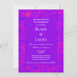 Invitación Outrun Purple Summer Bold Personalizado