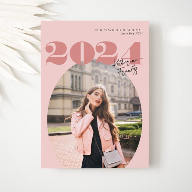 Invitación Oval Bold Clase Moderna de Graduación de Foto 2024 (Subido por el creador)