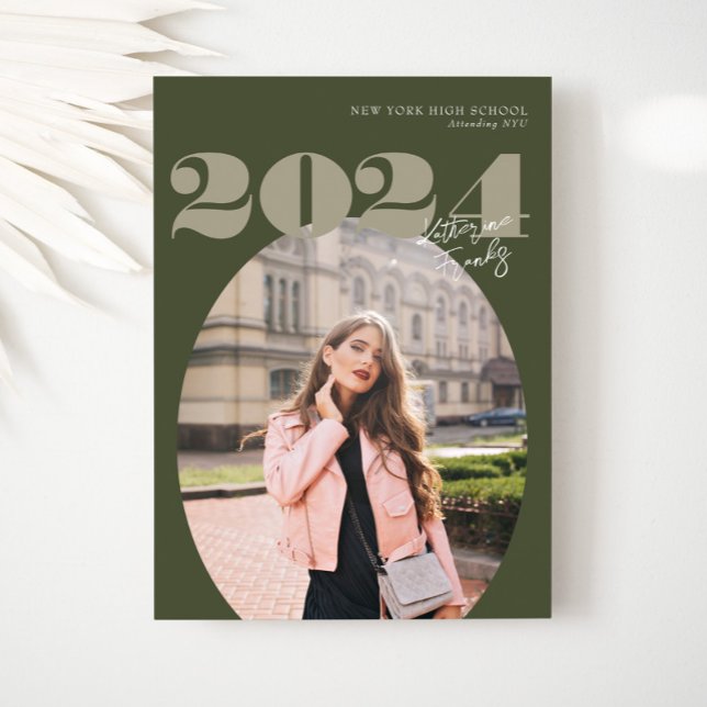 Invitación Oval Bold Clase Moderna de Graduación de Foto 2024 (Subido por el creador)