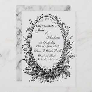 Invitación oval de la boda del espejo