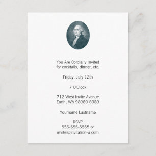 Invitación Oval retrato de George Washington