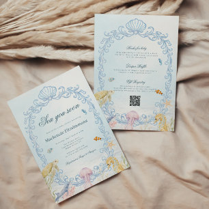 Invitación Oval Rococó Te Veré Pronto en una Sola Fiesta de B