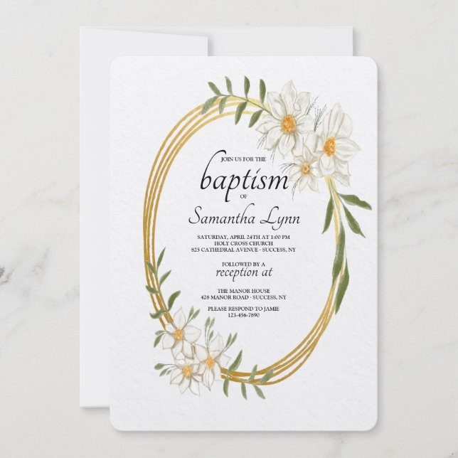 Invitación Ovalada Dorada (Anverso)