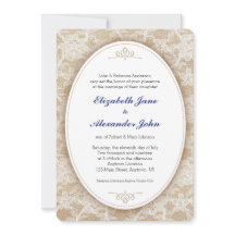 Óvalo de cosecha en Burlap y Boda de encaje