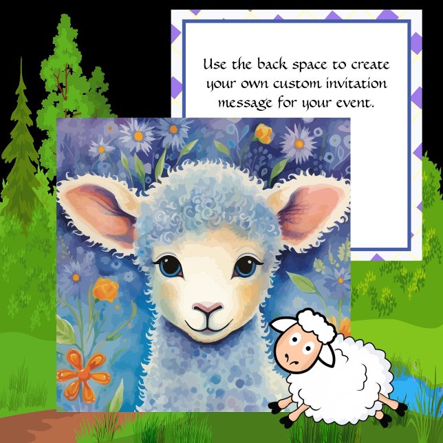 Invitación Oveja de bebé (Our Little Lamb - Sheep - Bow Peeps Has a Collection All His Own ! "Shear'-ly You Have Seen It !)