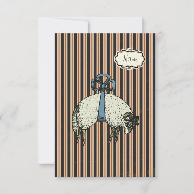 Invitación Oveja Pretty Bow™ (OPCIONES DE DISEÑADOR) - (Anverso)