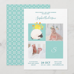 Invitación Ovejas Soleadas • Monograma Alfabeto Monograma Fie