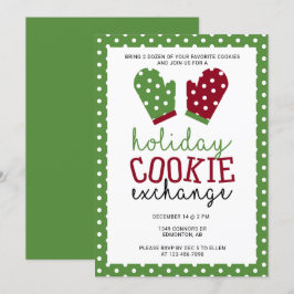 Invitación Oven Mitts Navidades Fiestas de Holiday Cookie Exc