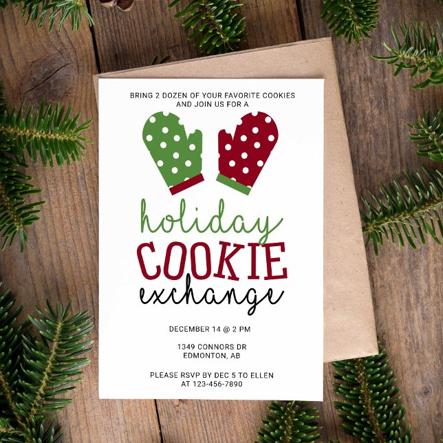 Invitación Oven Mitts Navidades Fiestas de Holiday Cookie Exc (Subido por el creador)