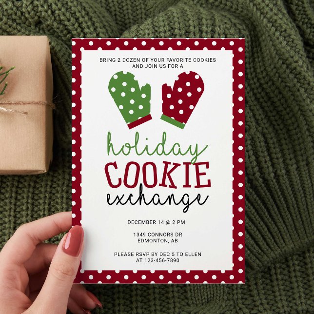Invitación Oven Mitts Navidades Fiestas de Holiday Cookie Exc (Subido por el creador)