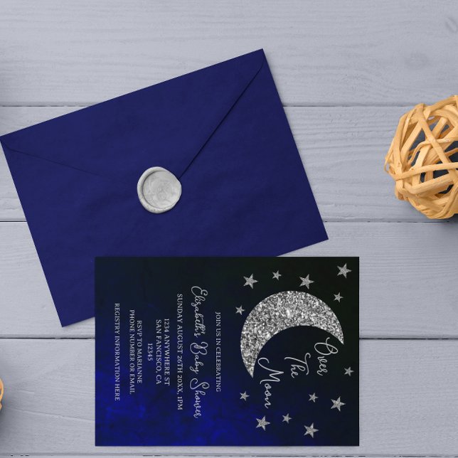 Invitación Over The Moon Baby Shower (Subido por el creador)
