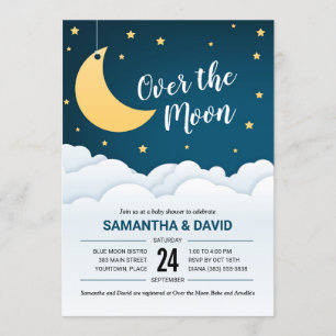 Invitación Over the Moon Baby Shower