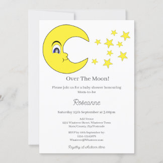 Invitación Over The Moon Baby Shower