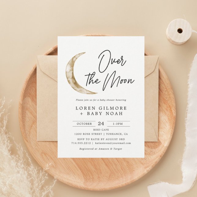 Invitación Over the Moon Baby Shower Boy (Subido por el creador)