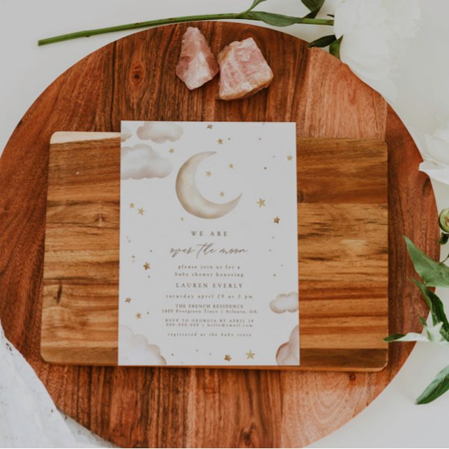 Invitación Over the Moon Baby Shower Invitation (Subido por el creador)