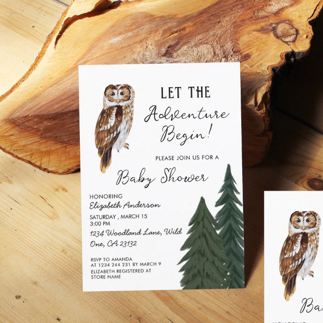 Invitación Owl Adventure Baby Shower (Subido por el creador)