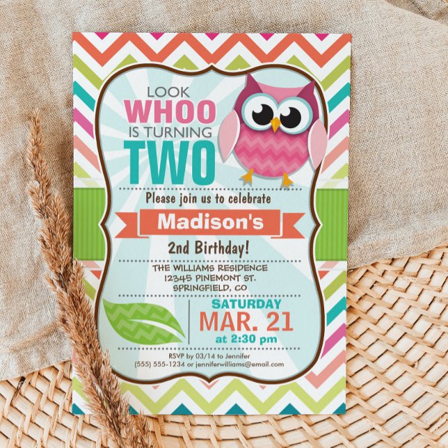 Invitación Owl, Fiesta de cumpleaños (Subido por el creador)